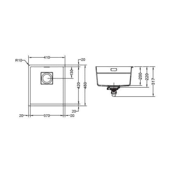 Franke Kubus 2.0 Fragranit+ KNG110-37