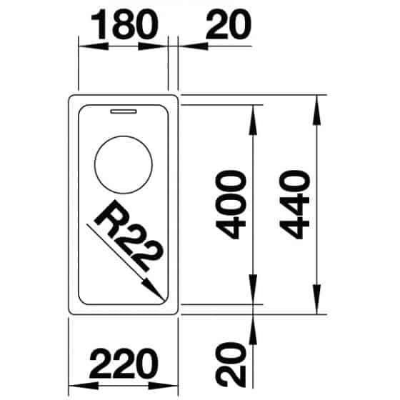Blanco Andano 180-U Inox InFino
