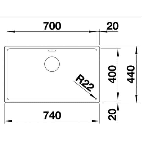 Blanco Andano 700-U Inox InFino
