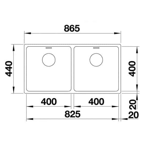 Blanco Andano 400/400-U Inox InFino