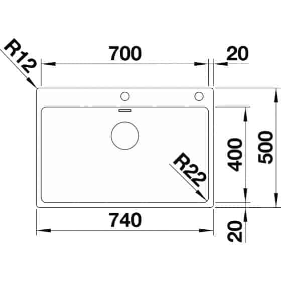 Blanco Andano 700-IF/A Inox InFino Blanco Andano 700-IF/A Inox InFino