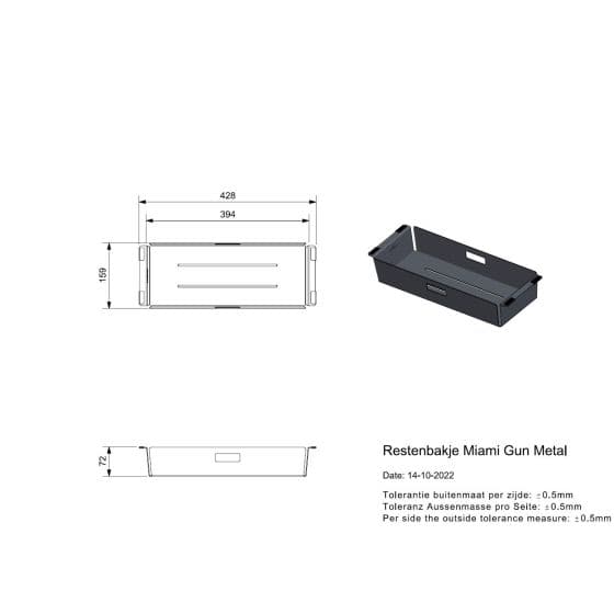 Reginox Colander Miami Gun Metal R30547