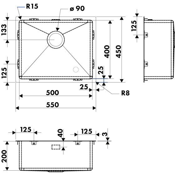 Luisina Trio EVSP00010 Inox PVD Gun Métal Luisina Trio EVSP00010 Inox PVD Gun Métal