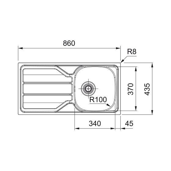 Franke Flash FLN611-86/44 Inox Lisse