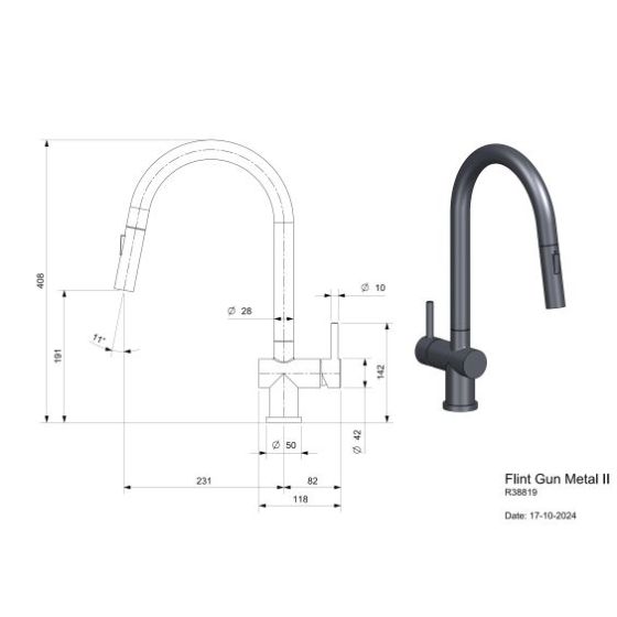 Reginox Flint Gun Metal II R38819 Reginox Flint Gun Metal II R38819