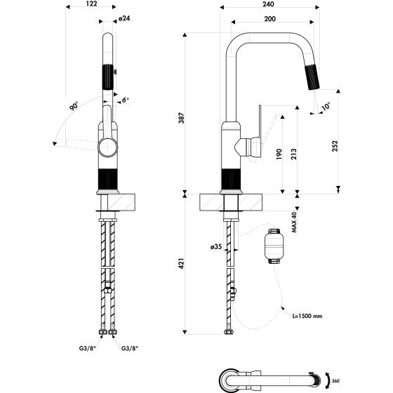 Luisina RC678DO 079 Inox Noir Mat Luisina RC678DO 079 Inox Noir Mat