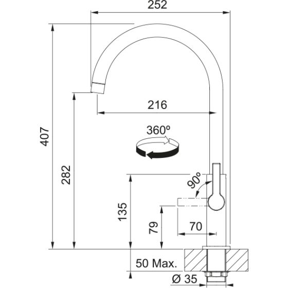 Franke Maris Slim J à bec Chrome
