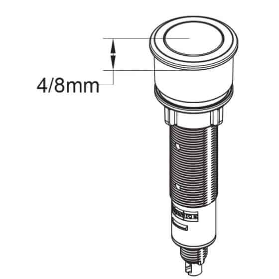 Bouton push Franke finition chromée