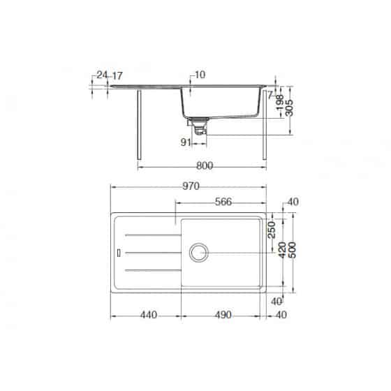 PACK Franke Basis BFG611-XL + Mitigeur PACK Franke Basis BFG611-XL + Mitigeur